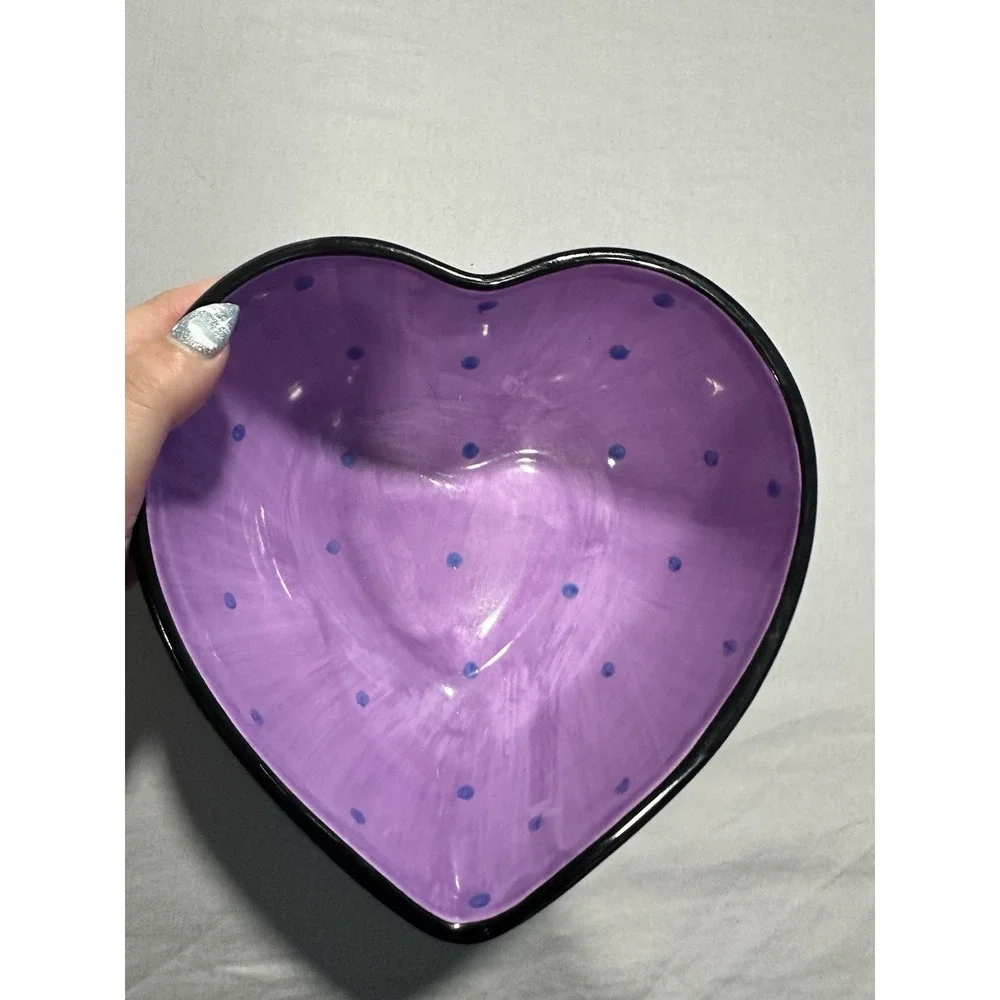 2002 Candace Reiter Designs Catzilla CATS Heart Shaped Ceramic Bowl 7